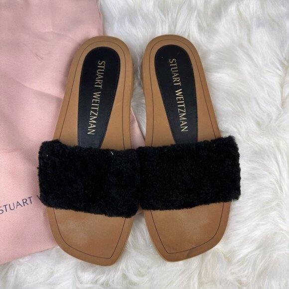 Stuart Weitzman Cammy Slide Sandals In Black - Picture 4 of 8